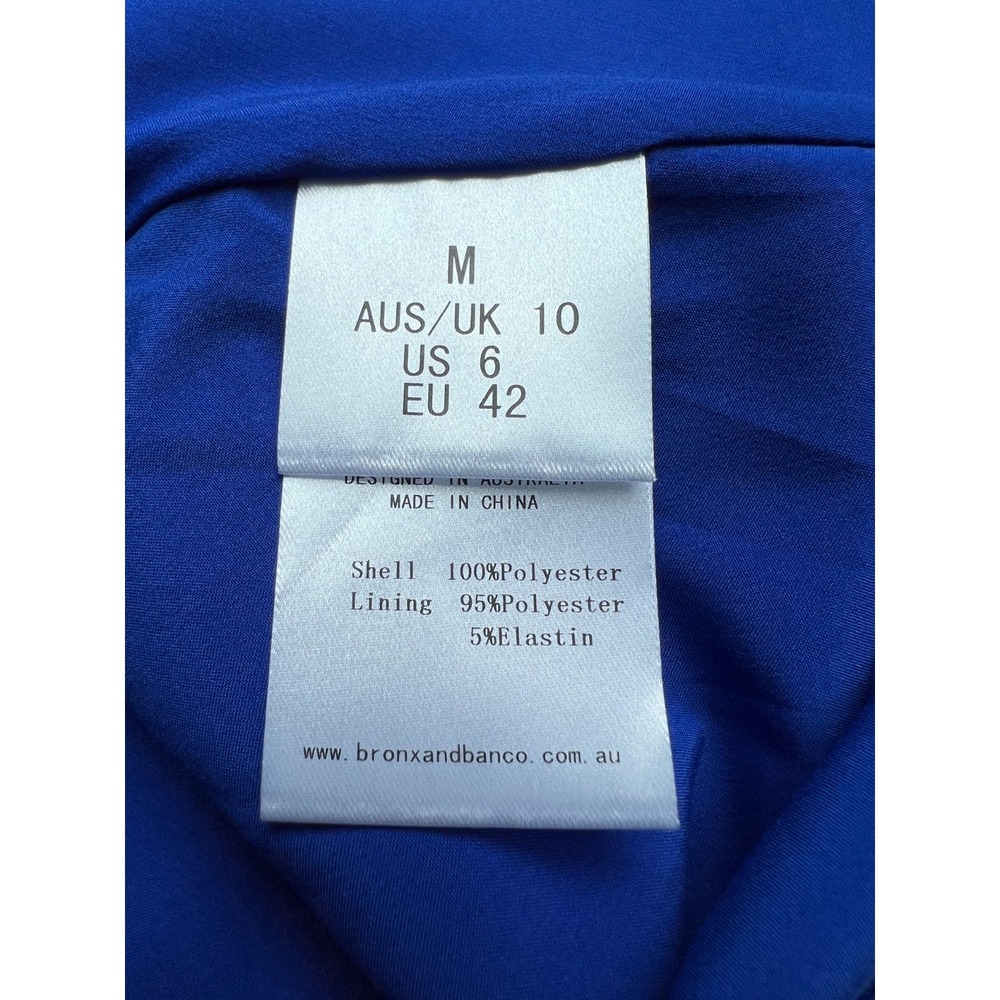 Bronx & Banco Dress Floral Embroidered Mesh Womens M 6 Blue White Fit Flare RARE - Picture 9 of 11